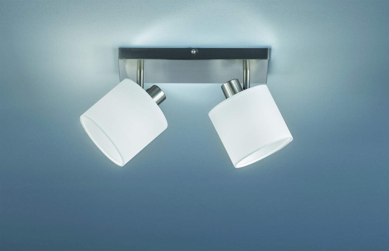 Plafoniera Tommy, RL, 28x17.6x19 cm, 28W, 2x E14, metal, nichel mat/alb - imagine 3